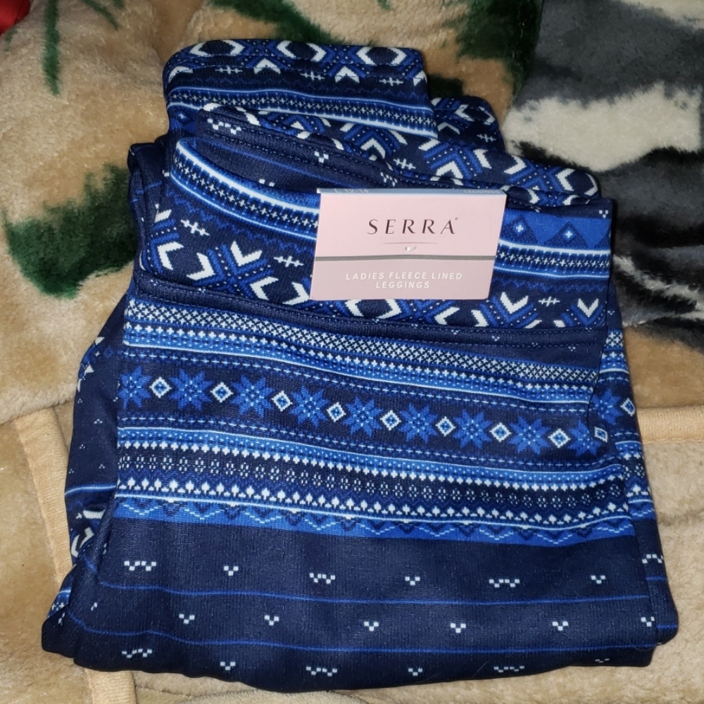 Serra Blue Ladies Fleece Lined Leggings L 12/14